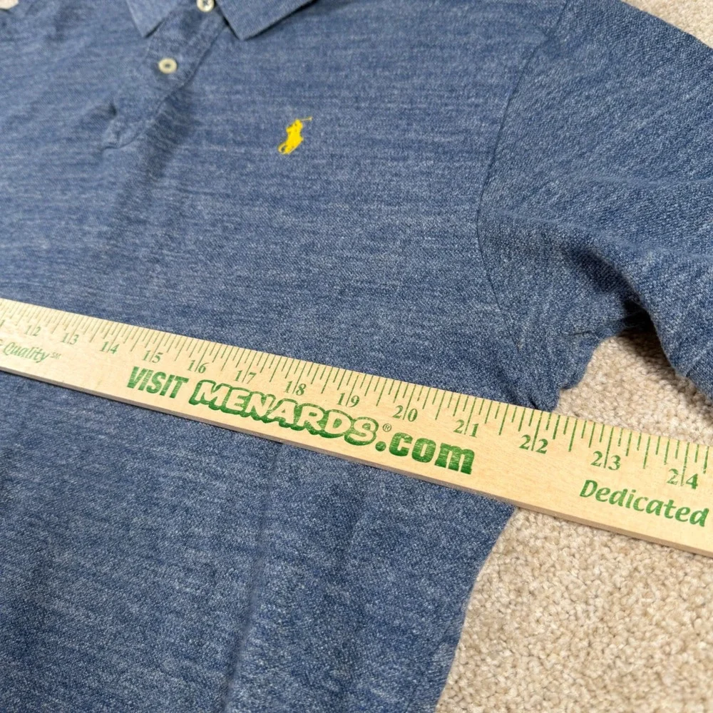 Polo‎ Ralph Lauren Polo Shirt Mens Large Blue Heathered Cotton Short Sleeve Pony